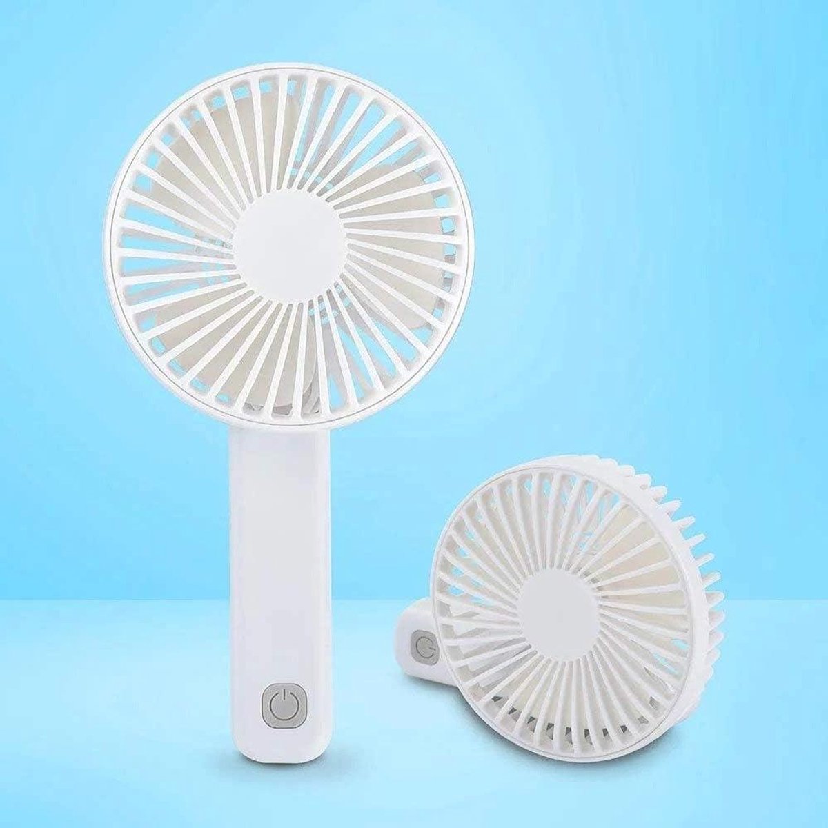 Oplaadbare Vouwventilator - Draagbare Ventilator - Onderweg Koel Blijven - Opvouwbaar Ontwerp - 50 Min Oplaadtijd - Wit