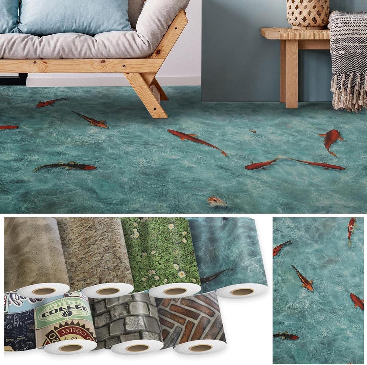 Vinyl vloerbedekking - PVC vloer Linoleum - Vloer vernieuwen - 3D effect design - 100 x 60