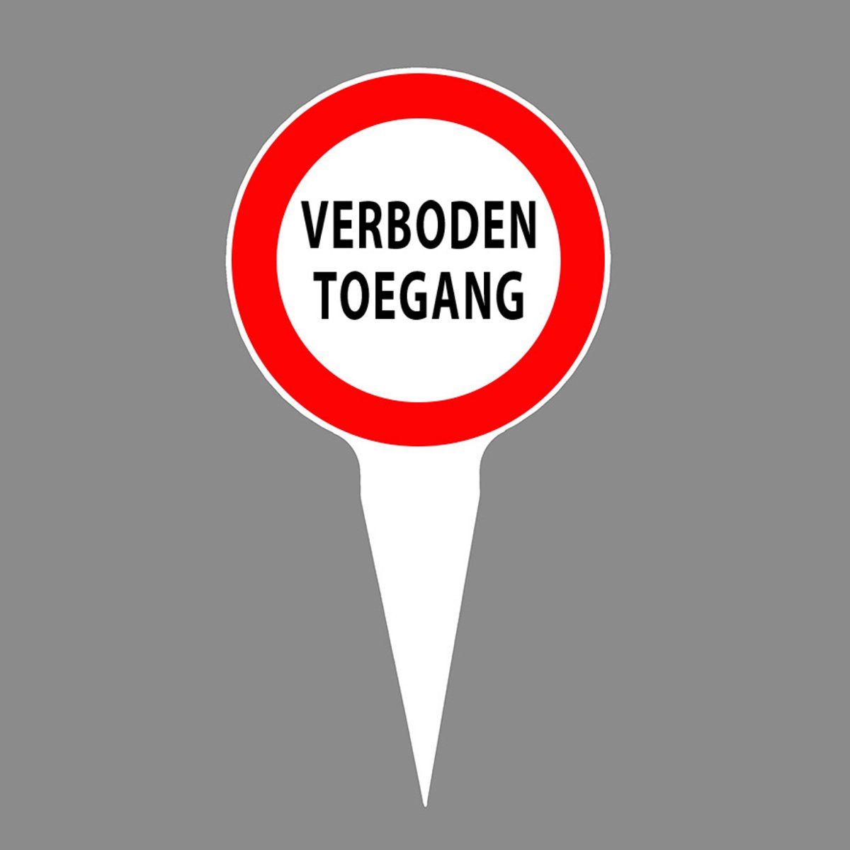 Verboden toegang bordje – Privéterrein – Geen toegang – Steekbordje voor tuin, erf en terrein – Duurzaam 3D-geprint kunststof – Ø 15 cm