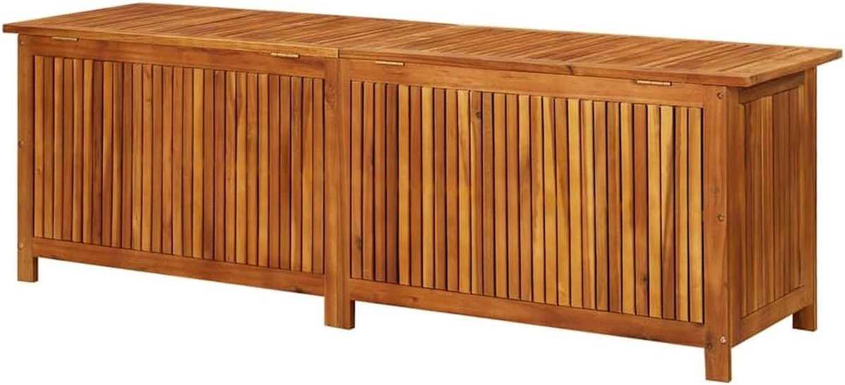 Tuinopbergdoos Hout - Buitenopberger Balkonkist - Tuinspullen Opbergen - Massief Acaciahout - 175 x 50 x 58 cm - Natuurlijk Hout