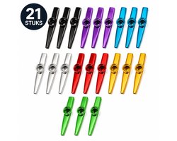 Kazoo - metaal Kazoo - 21 stuks gekleurde Kazoos - Kazoo fluit - muziekinstrument metaal