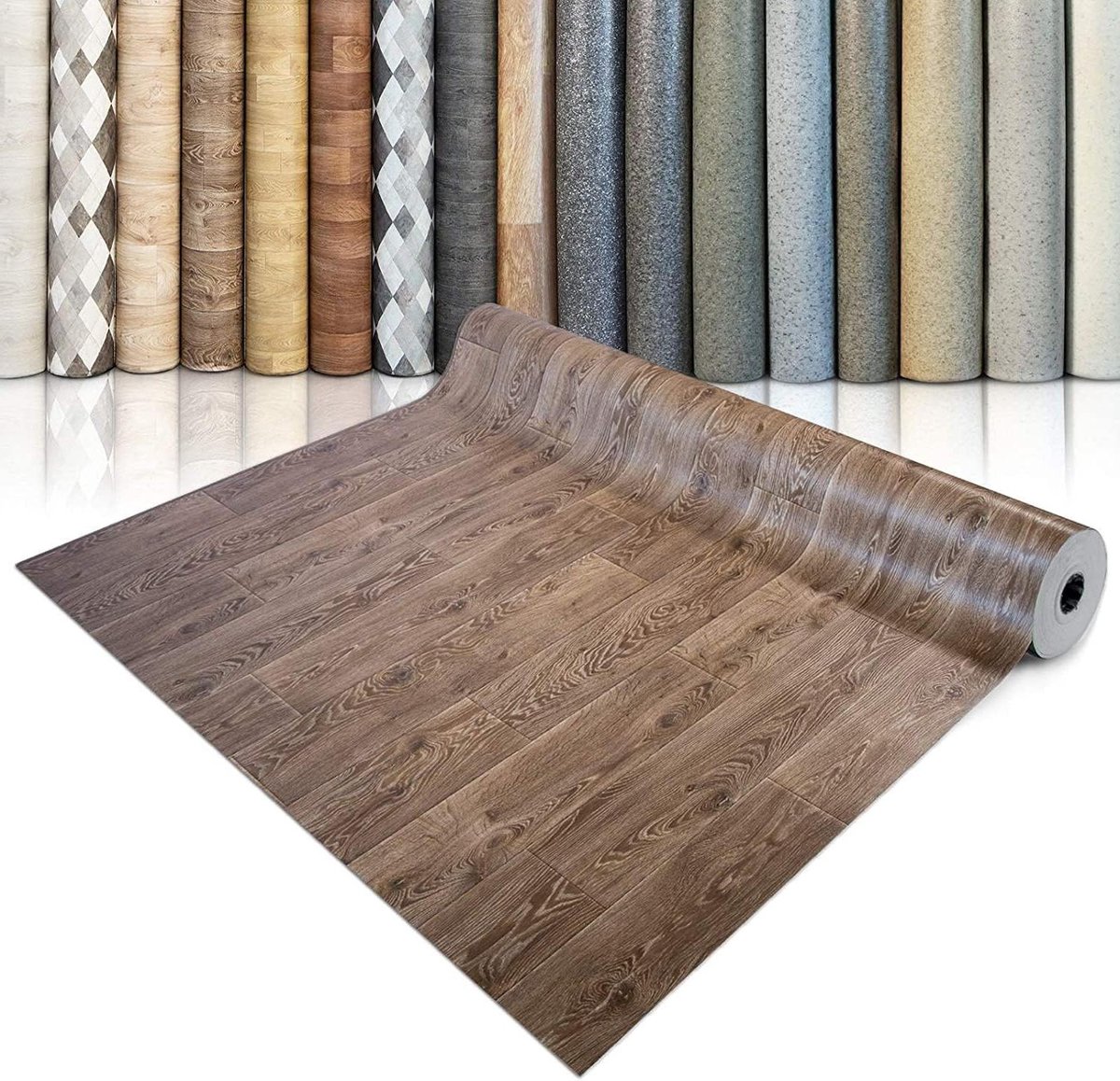Vinyl vloer op maat - PVC vloerbedekking - Woonkamer en keuken - Realistische houtlook - 2