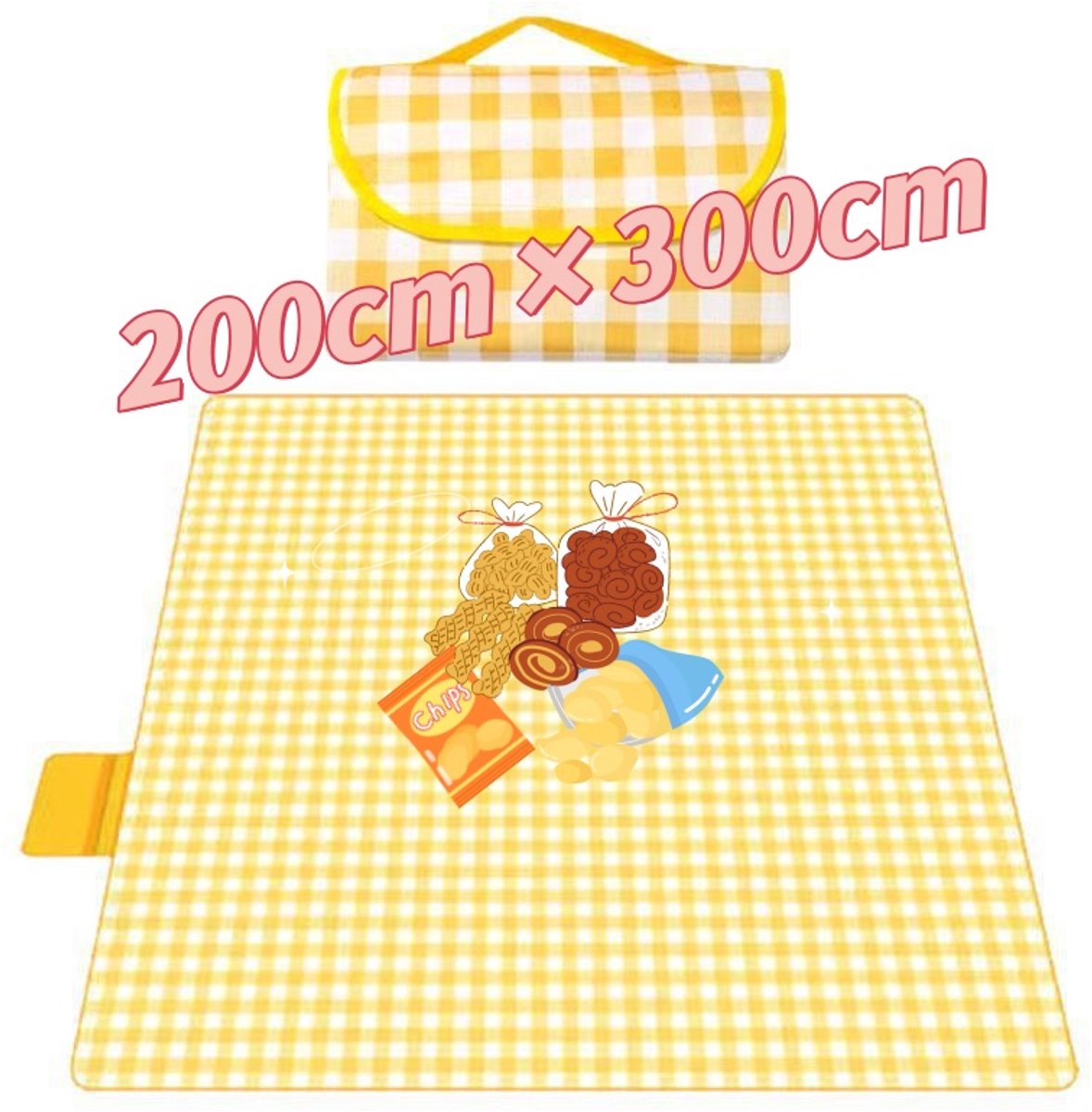Namajunas - Picknickkleed - 200cm×300cm - Kampeer deken - Buitenkleed - Waterdicht, zandvrij en vuilafstotend - Met handgreep, opvouwbaar en draagbare - Wasbaar - Geschikt voor buitenactiviteiten zoals camping, reizen, parkgrasvelden en meer