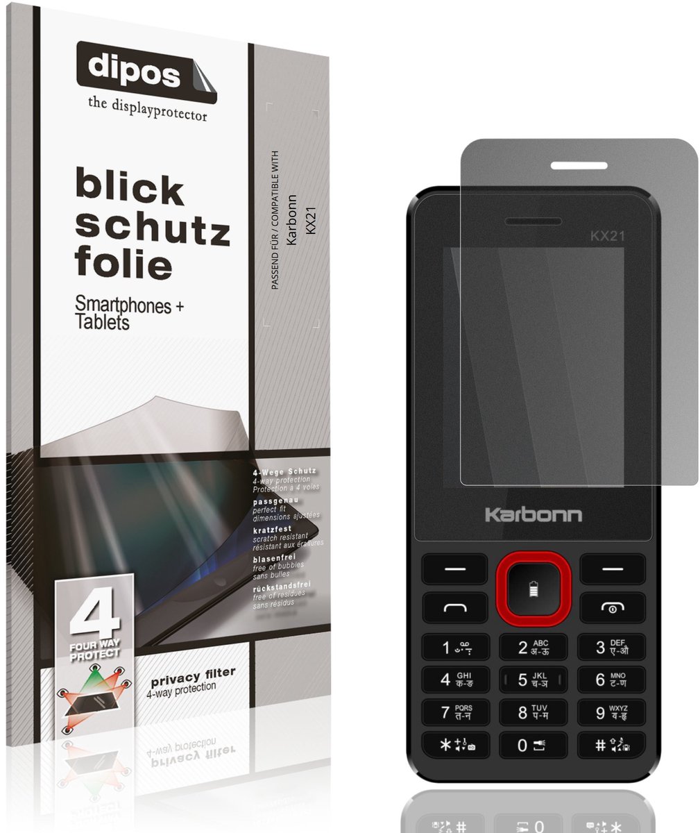 dipos – Matte Privacy Screenprotector geschikt voor Karbonn KX21 | Anti-Spy Beschermfolie