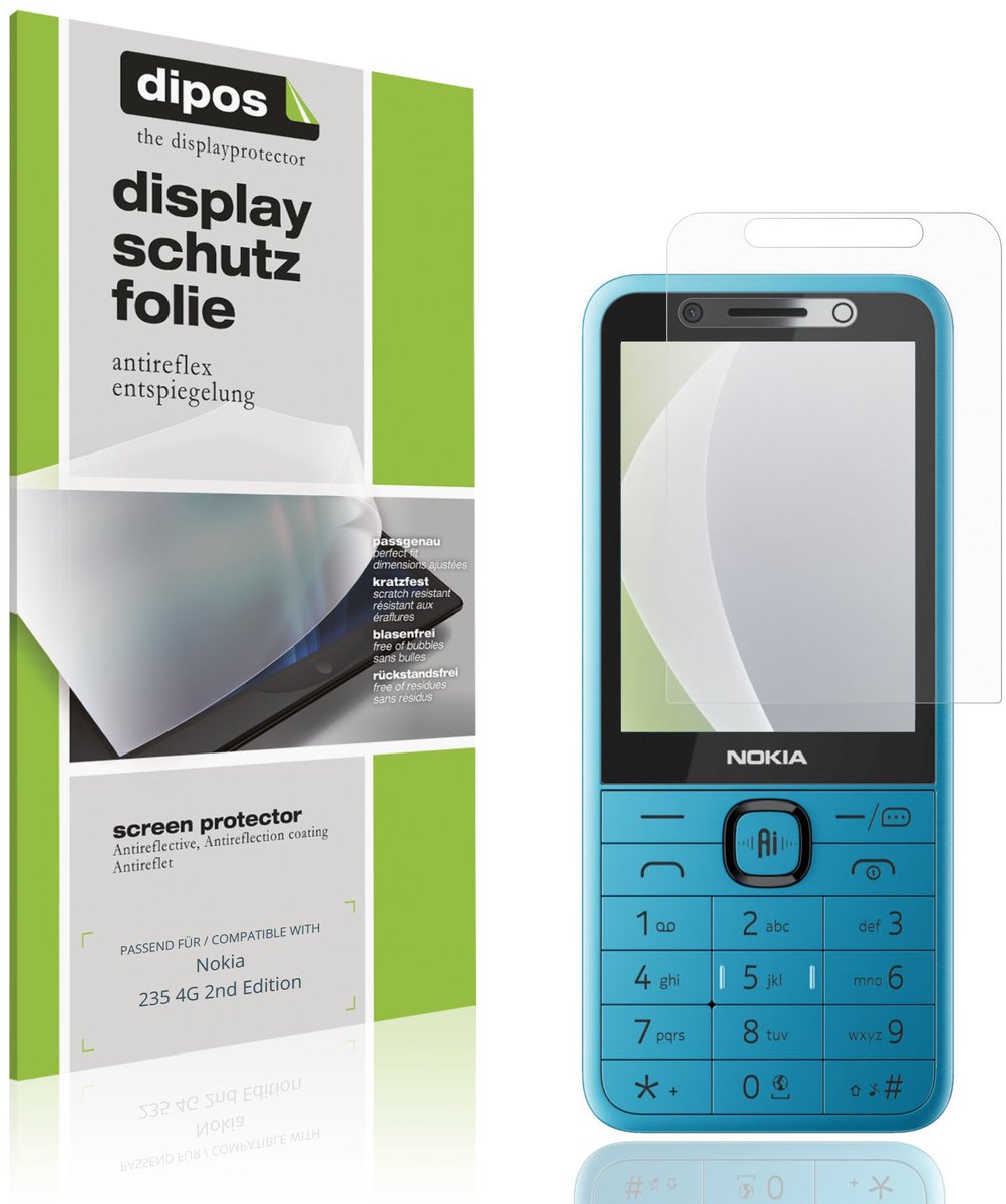 dipos – 4x Matte Beschermfolie geschikt voor Nokia 235 4G 2nd Edition | Krasbestendige & antireflecterende Screenprotector Ultra-Thin