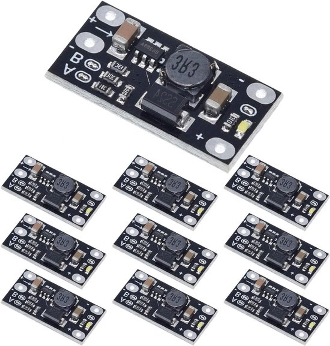 Boost-module 37V naar 12V - 10 stuks, geschikt voor elektronica.