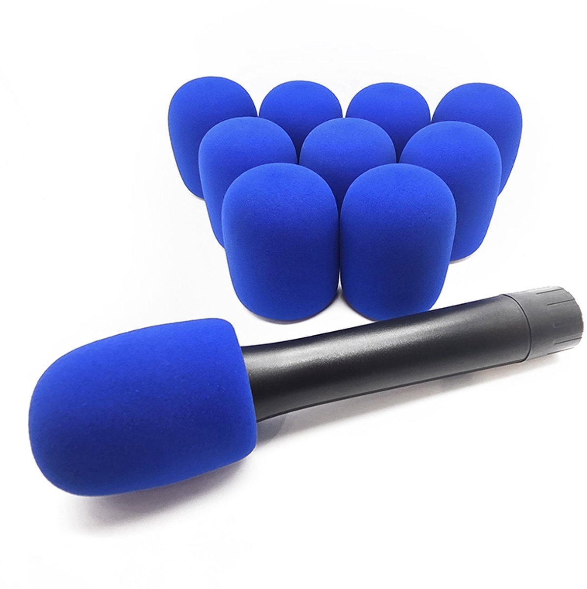Foam Budget Plopkap set 10 stuks Voor Handheld microfoon -KONINGSBLAUW