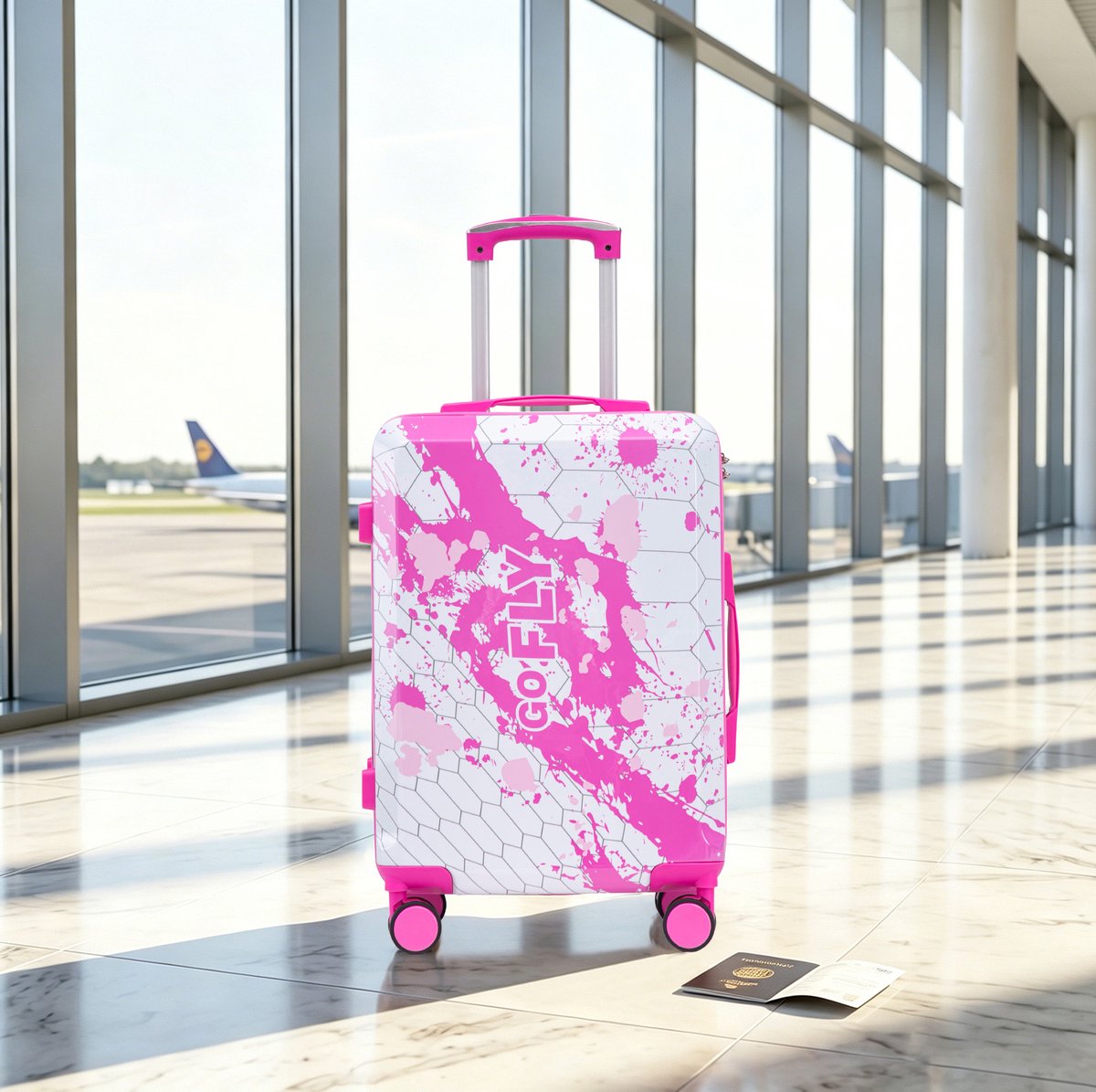 MIVRAY Reiskoffer – 20 Inch Handbagage Met 360 Graden Dubbele Spinnerwielen – 39 x 22,5 x 55,5 cm – Polycarbonaat – Roze – Voor Korte Reizen Met Cijferslot