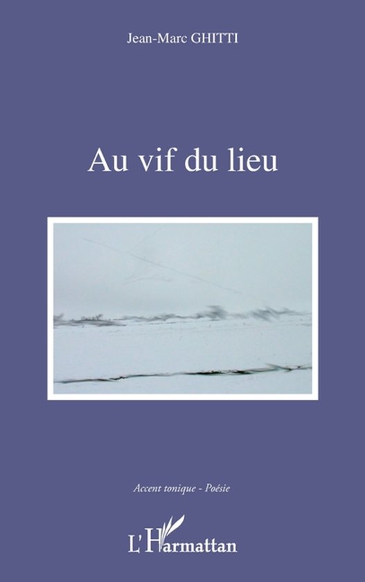 Livre 'Au vif du lieu' par Jean-Marc Ghitti avec une photo de paysage enneigé.
