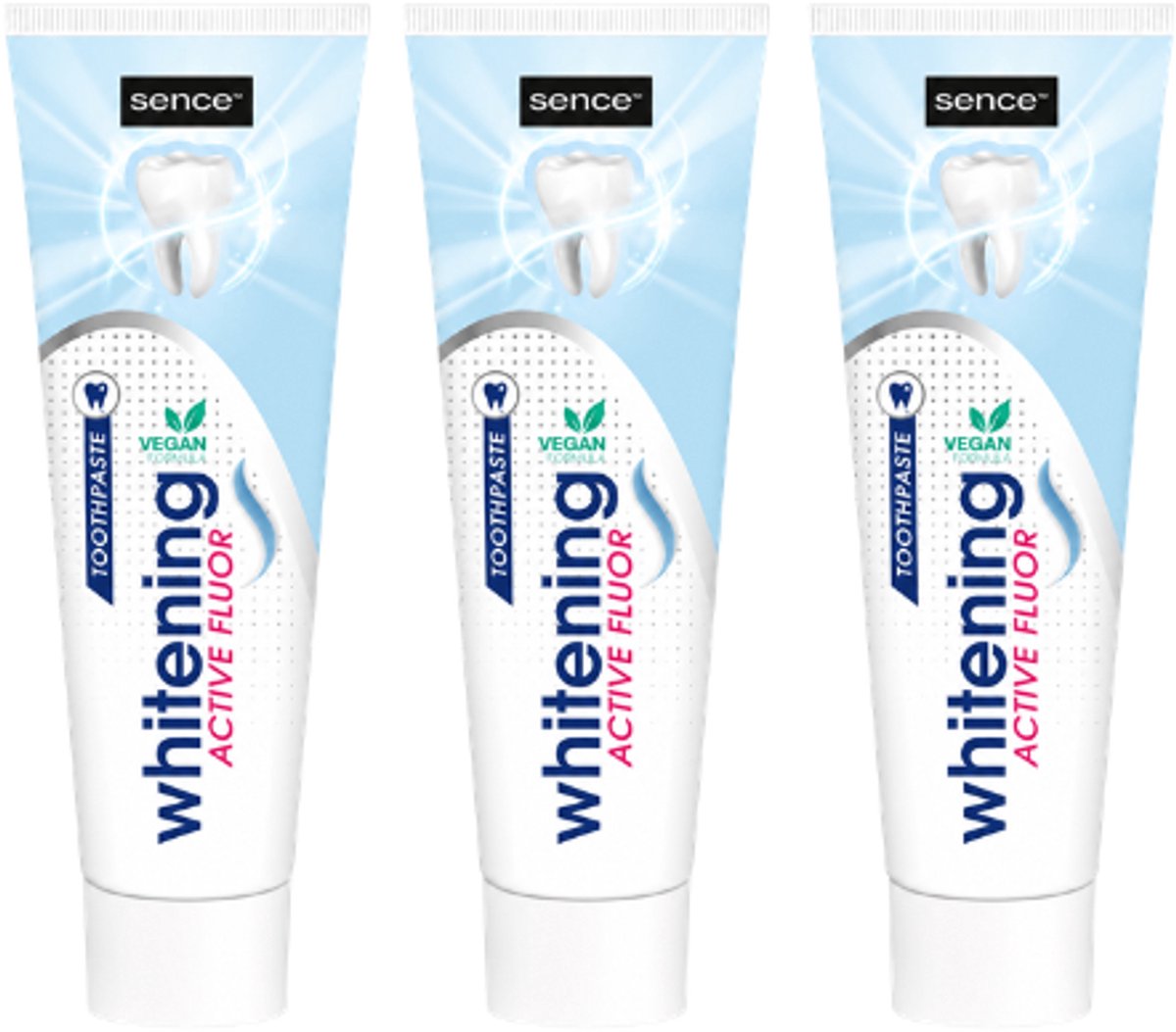 Sence Whitening Active Fluor Tandpasta - 3 x 75 ml