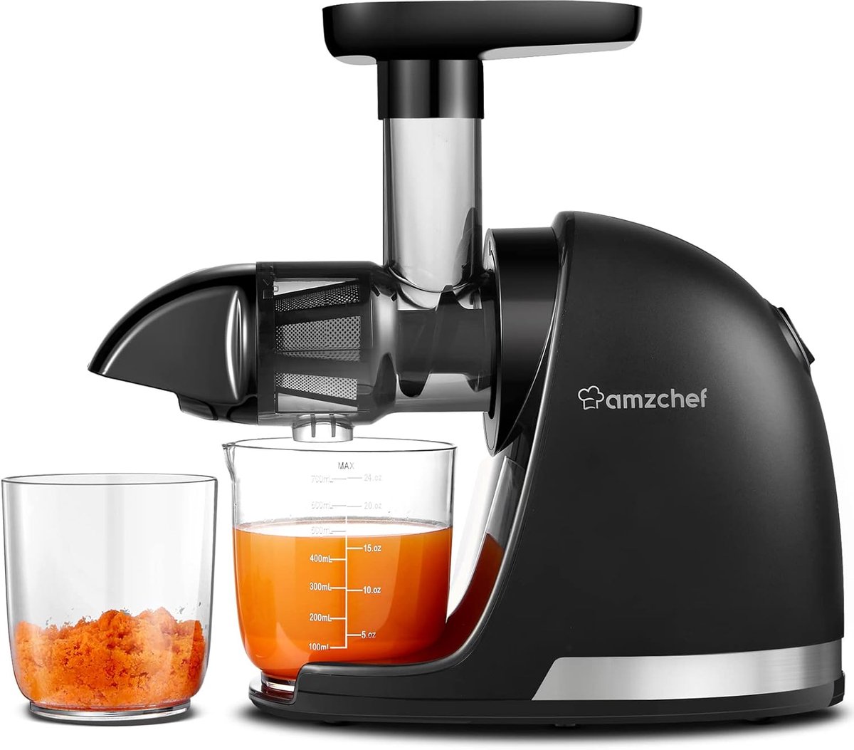 SnelShoppen - Cold Press Slow Juicer Masticating Elektrische Vruchtenpers - Groente en Fruit Sapcentrifuge - Delicate Chew - Inclusief 2 Kopjes en Bor