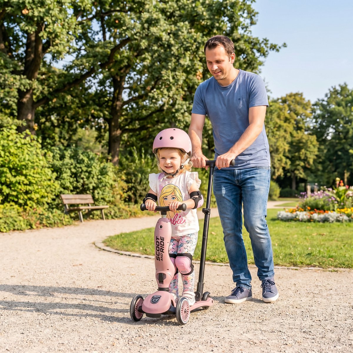 Scoot & Ride Highwaykick 1 Push & Go - 2-in-1 Kinderstep met duwstang - Step & Loopfiets 2-in-1, 3 wielen - Duwstang 3 hoogtes, afneembare voetsteunen - 1-5 jaar, max 20/50 kg - Wildberry thumbnail 3