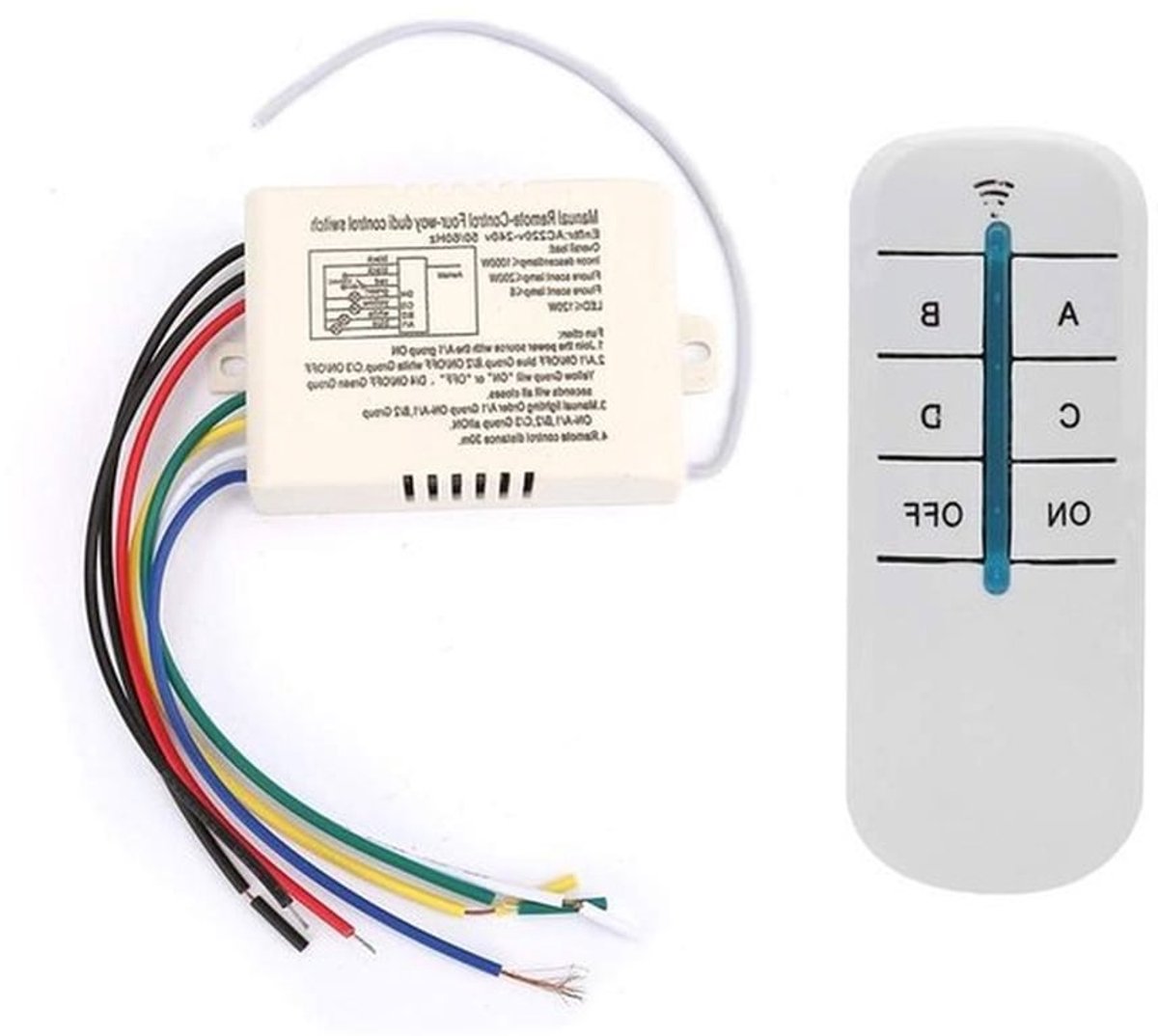Afstandsbediening voor Wandcontactdoos 4-Weg Aan/Uit 220V Digitale Draadloze Lichtontvanger met Afstandsbediening 220-240V
