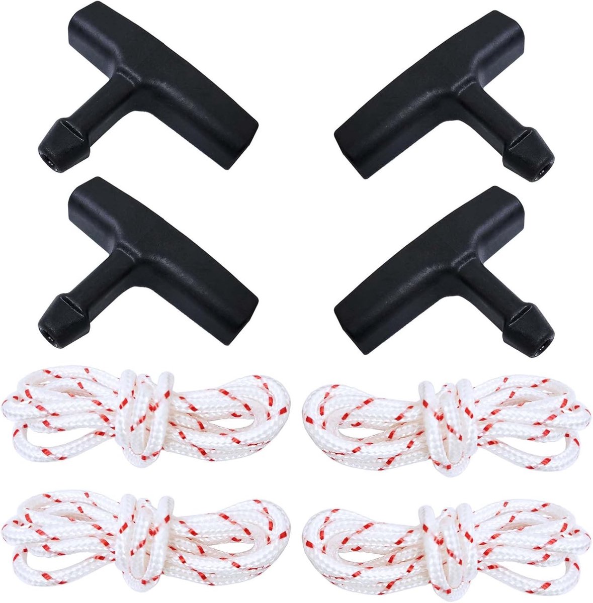 Starter Handle Rope Kits met 4 Sets, 4.5mm Diameter, 1m Trekkoorden en Zwarte Recoil Grip voor STIHL TS400 TS410 TS420
