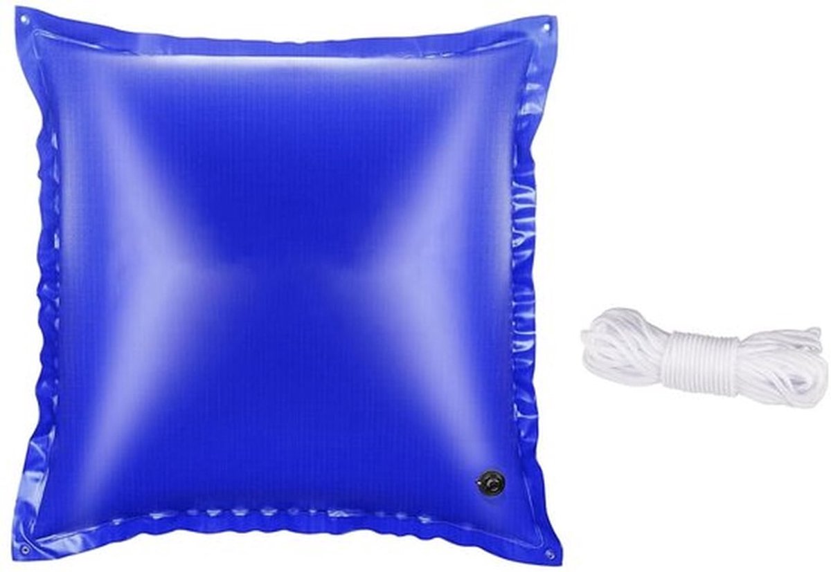 XXL maat 120x120cm luchtkussen ronde zwembadkussen blauw perfect voor zwembadbedekking winteraccessoire voor zwembadluifel bij slecht weer