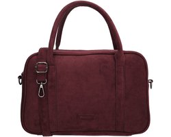 Beagles Ako Handtas - Schoudertas - Faux Suede - Dames Tas - Afneembare Schouderband - Ritssluiting - Bordeaux rood