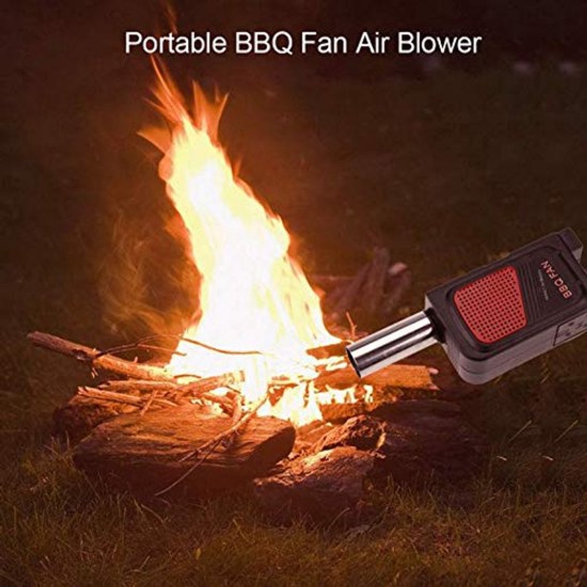 Draagbare elektrische BBQ-ventilator voor buitenkampeergrill, BBQ-luchtblazer, snelle vuurstarter