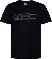 Petrol Industries - Heren Plus Size T-shirt in reliëfprint morrison - Zwart - Maat 5XL