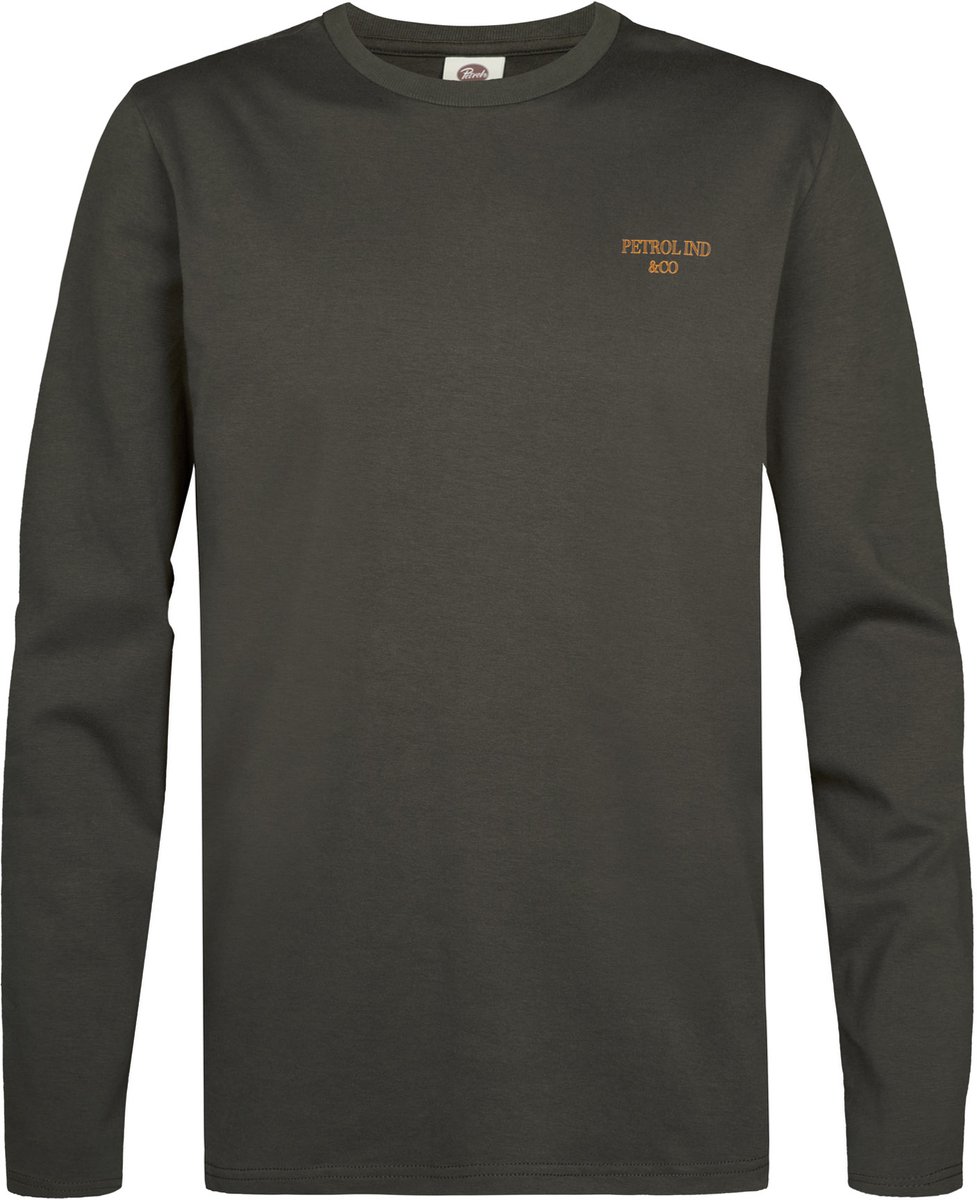Petrol Industries - Heren Katoen T-shirt met lange mouwen miller - Zwart - Maat XXXL