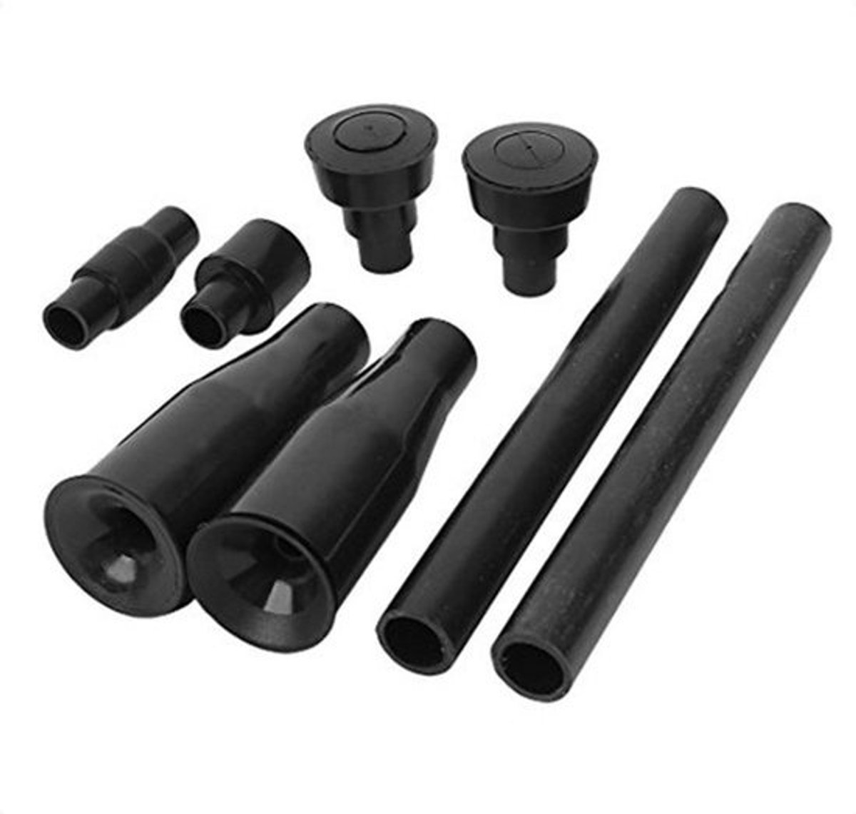 Hoofddoek Set 4-vormen - Zwarte Plastic - Dome Hoofd 3 x 3.5 cm