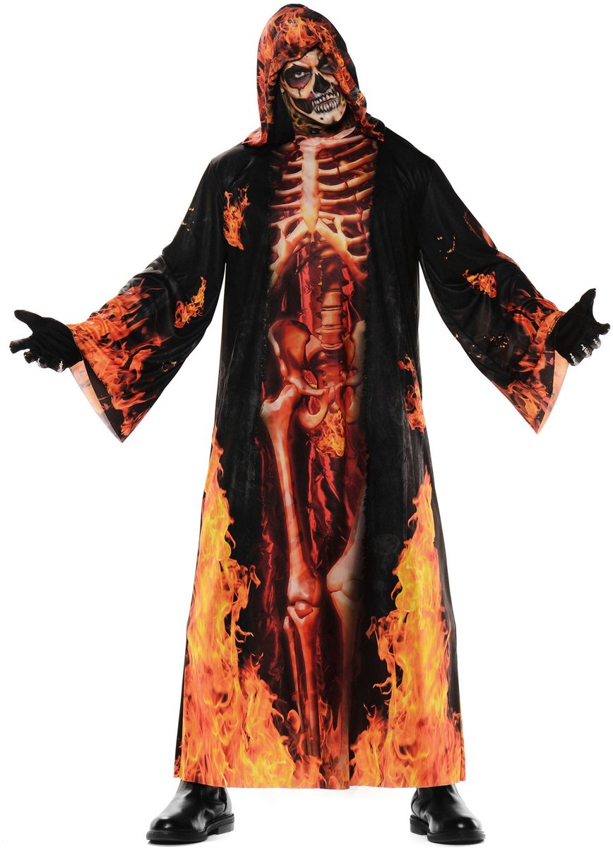 Realistisch Vuurskelet Onesie Kostuum