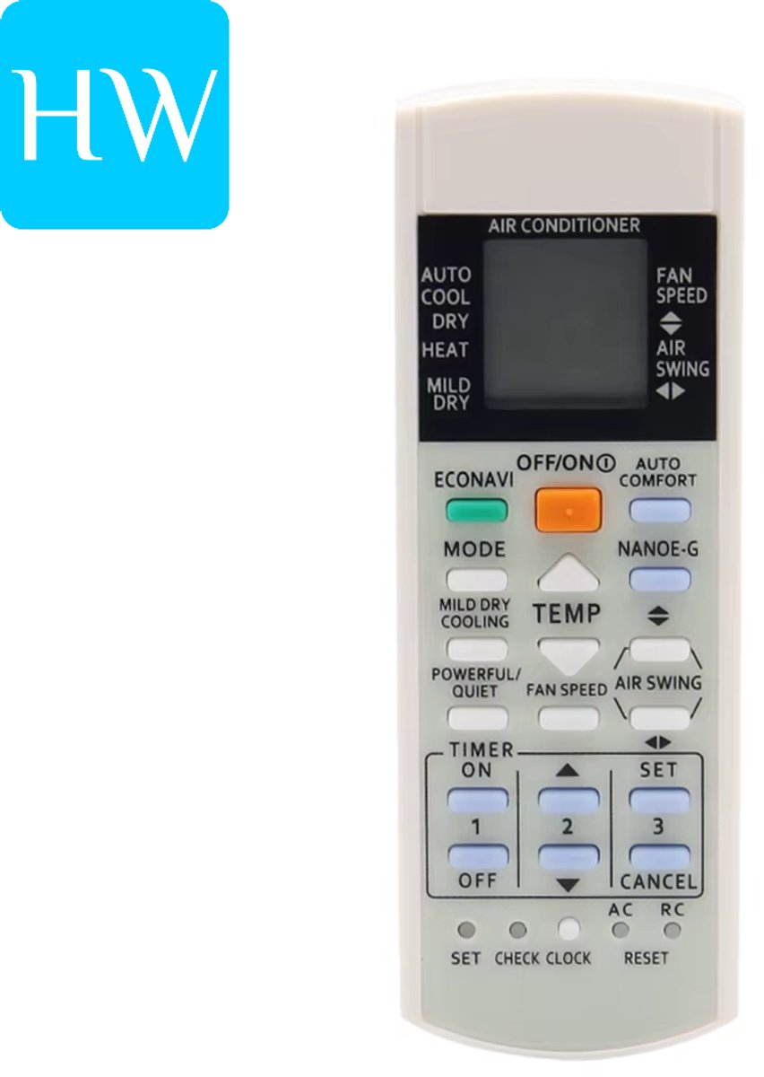 Airco remote afstandbediening voor geschikt/compatibel voor Panasonic A75C2817 A75C3060 A75C3182 A75C2913