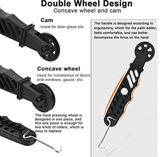 Rubberen bies - Koord profiel - Schermen repareren - 4-in-1 toolkit - 10 meter - Zwart — afbeelding 3