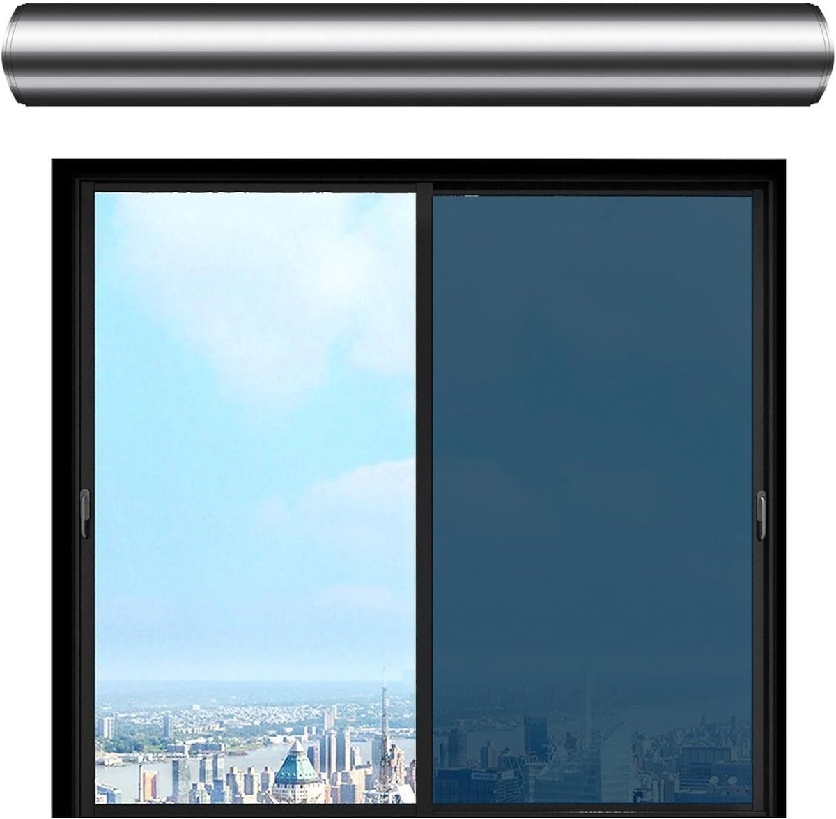 Raamfolie - Spiegel folie - Privacy creëren - Warmte isolerend - 50 x 100 cm - Zilver