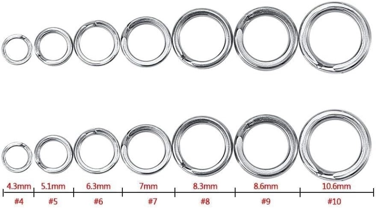 Dubbele Lussen Splitringen voor Vissen - 50 Stuks Verbindingsringen voor Aas en Hengelsport Accessoires