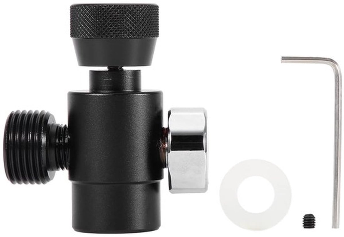 CO2-vultankadapter, cilindervuladapterverbindingsset, CO2-vultankcilinderadapterverbindingsset, metaalmateriaal, duurzaam, voor SodaStream (zwart nr. 1)