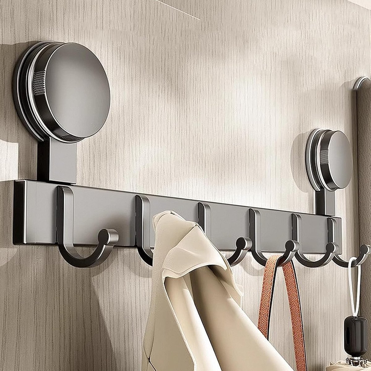 Zware RVS Zuignap Haakjes voor Wand, Roestvrij en Duurzaam voor Badkamer, Keuken en Glazen Deuren - Ideaal voor Handdoeken, Jassen en Kleding met Verbeterde Hechting