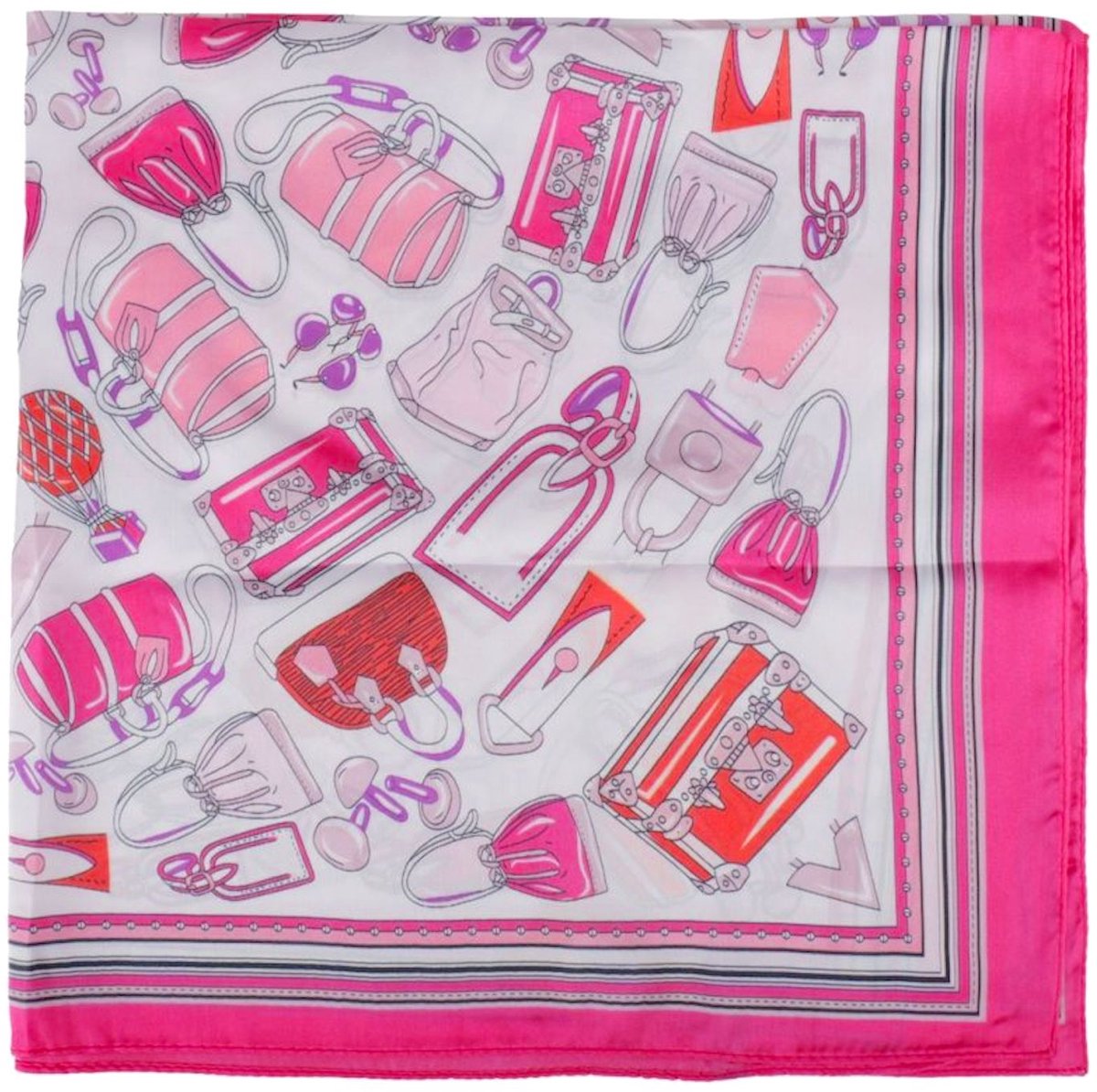 Sjaal Summer - Girly girl, roze - Tasjesprint - 70 x 70 Centimeter - Damesdingetjes