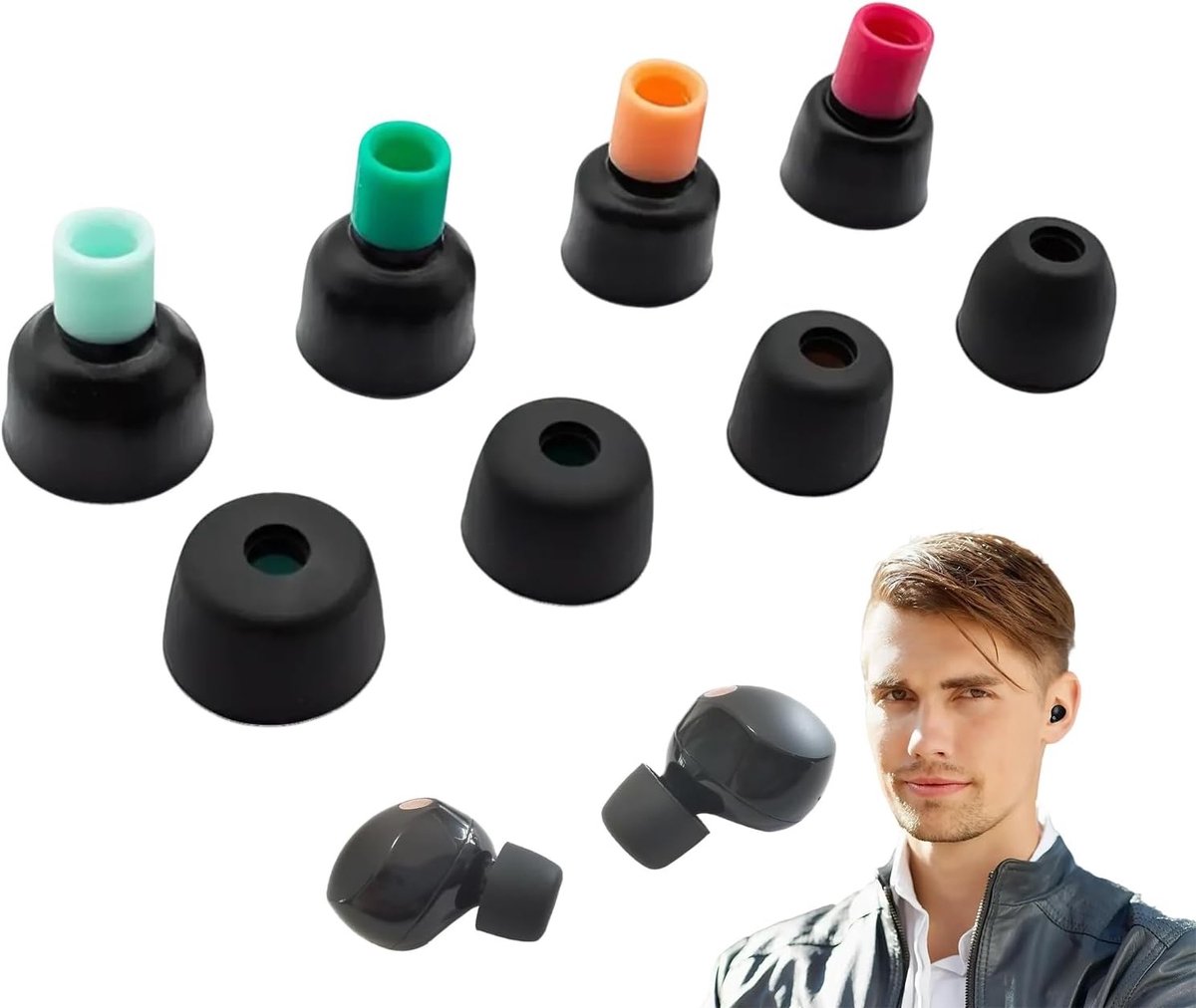Siliconen oorkussens voor in-ear hoofdtelefoons, 4 paar in maten XS/S/M/L, comfortabel en duurzaam