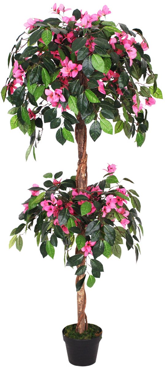 Kunstmatige bougainvillea met bloemen, kunstbloem, woondecoratie, realistisch in pot, 150 cm, Decovego