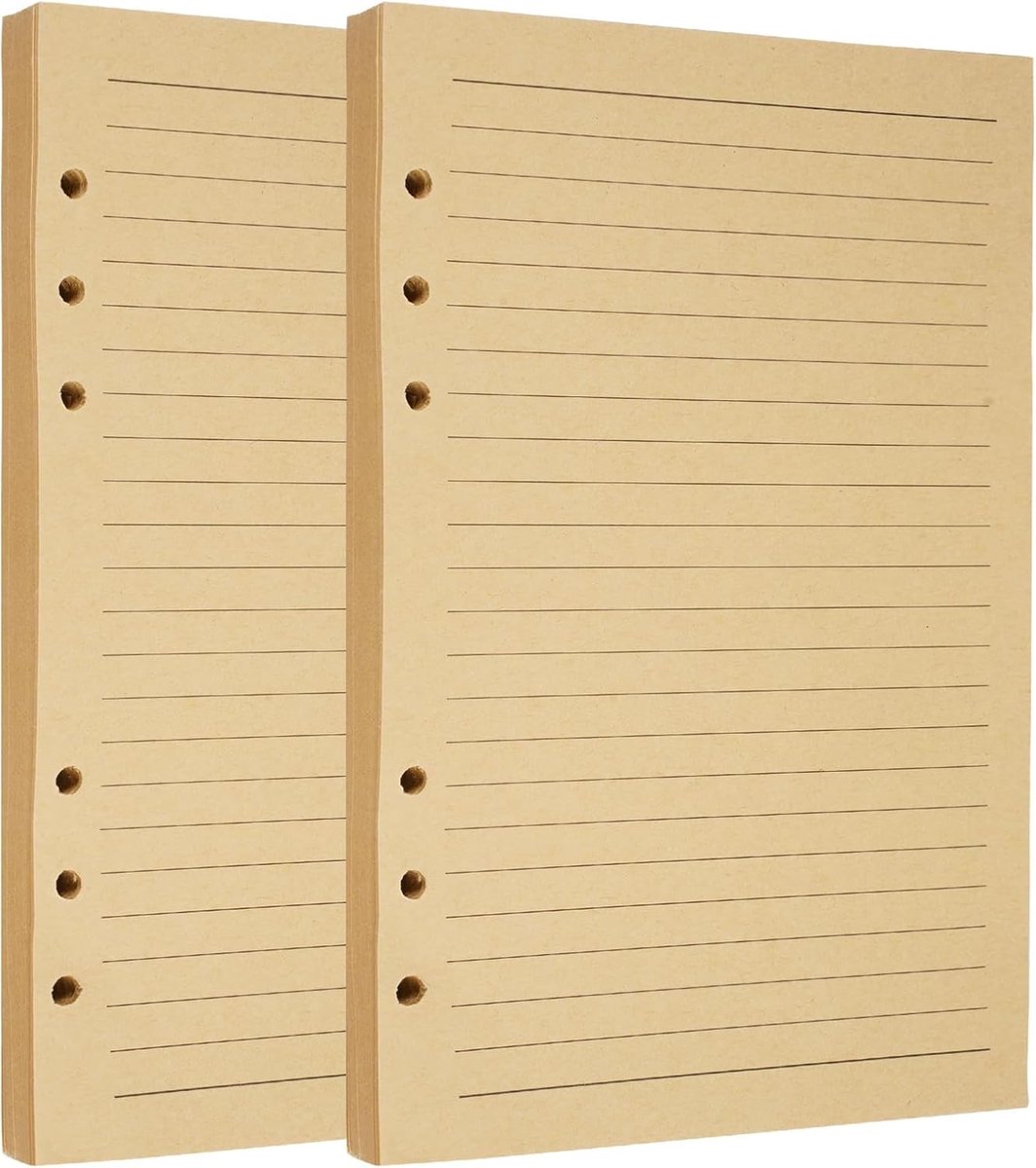 160 Vellen A5 Vullingen Papier Blank, 2 Pack 6 Gaten Navulpapier voor Notitieboek, Ideaal voor Dagboeken, Schilderen en Creatieve Projecten