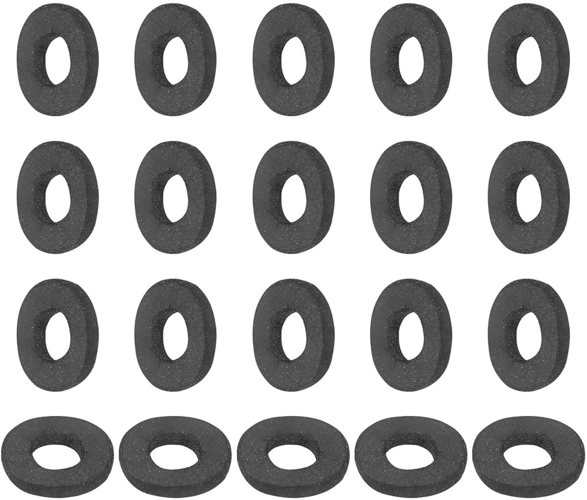 20 Stuks Platte Rubber Seals 0.16 Inch ID 0.35 Inch OD 0.05 Inch Dikte voor Bouten, Schroeven en Hydraulische Pijpen, Zwart Rubber