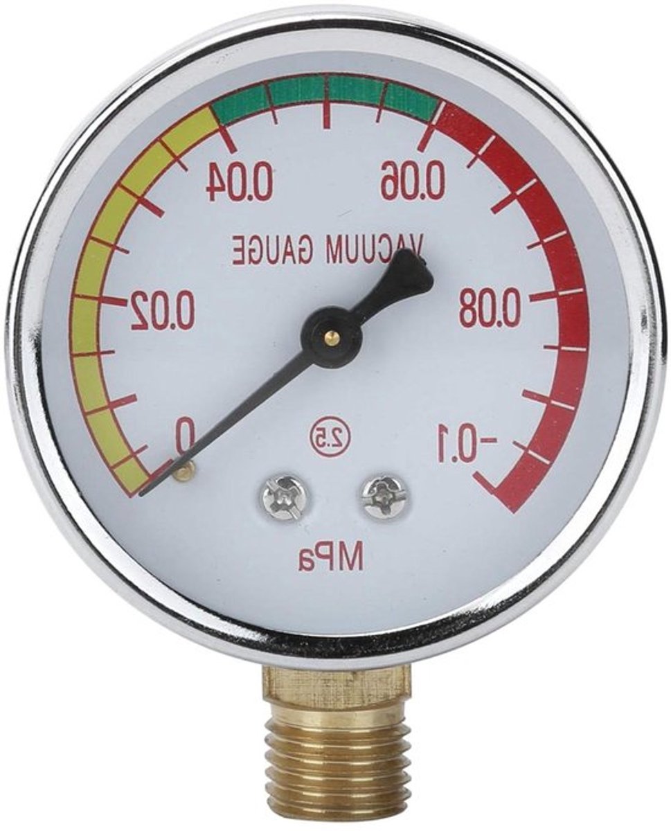 Melkvacuümmeter 0-1Mpa G1/4 Buitendraad Roestvrijstalen Drukvacuümmeter voor Melkmachine-accessoires - Aquacultuur Gebruik