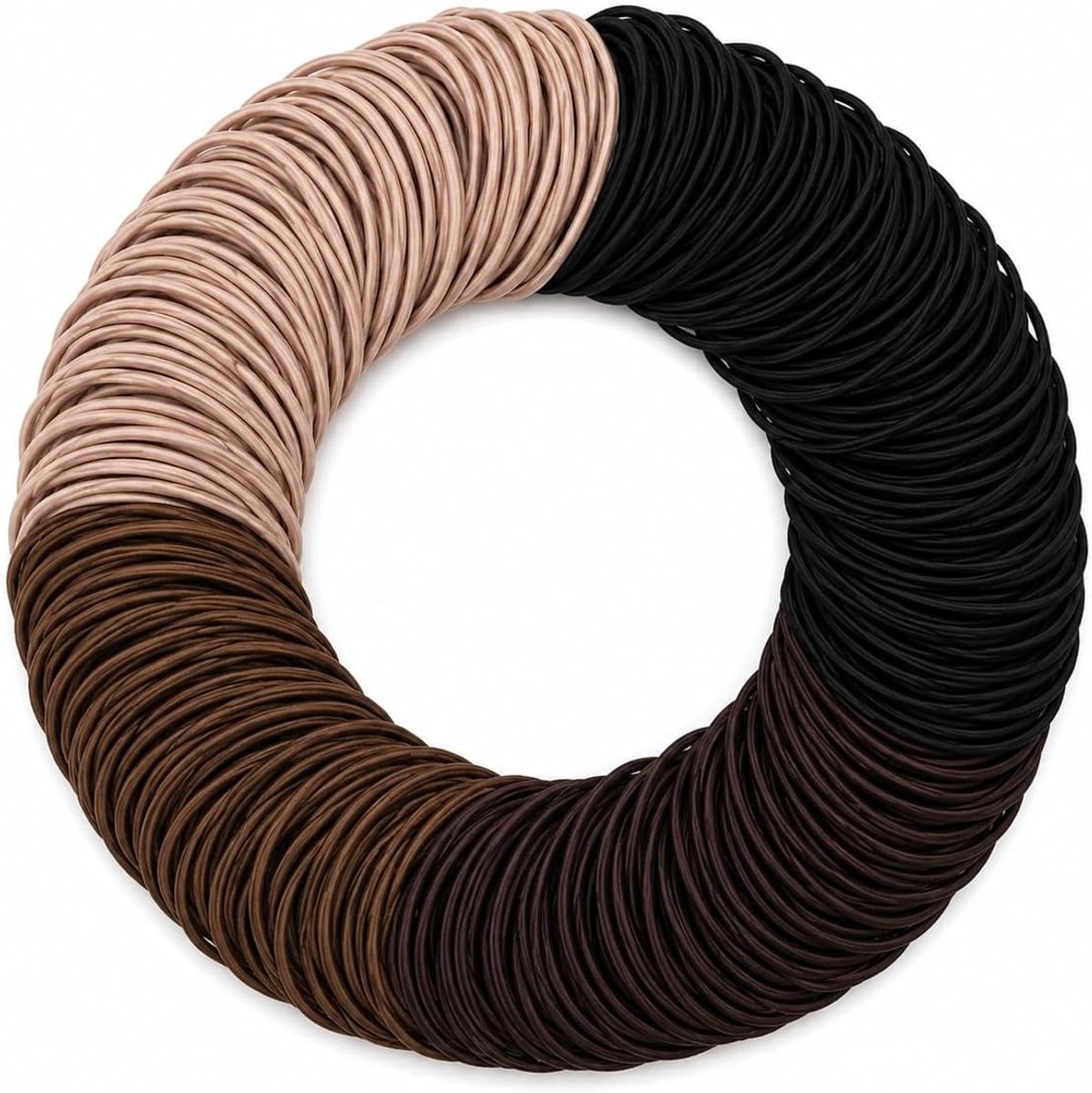 200 stuks elastische haarelastiekjes voor dames - veelzijdige haaraccessoires voor paardenstaarten, sterk en zacht, zwart en bruin
