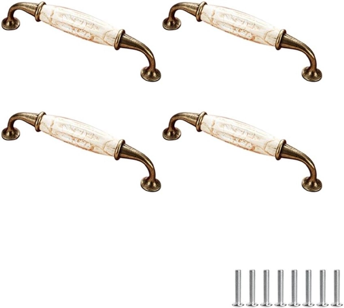 Antieke Keramische Deurgrepen voor Meubels - 4 Stuks - Kastgrepen, Ladeknoppen en Keukenaccessoires 128mm