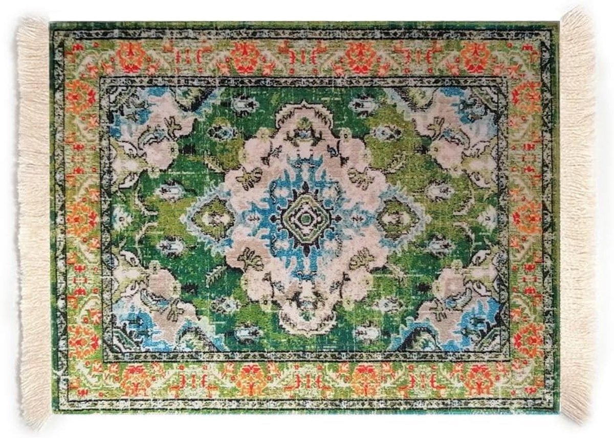 Vintage Retro Boho Muismat 28 x 18 cm - Oosterse Perzische Tapijtstijl voor Kantoor en Thuisgebruik, Ideaal voor Laptop en Computer