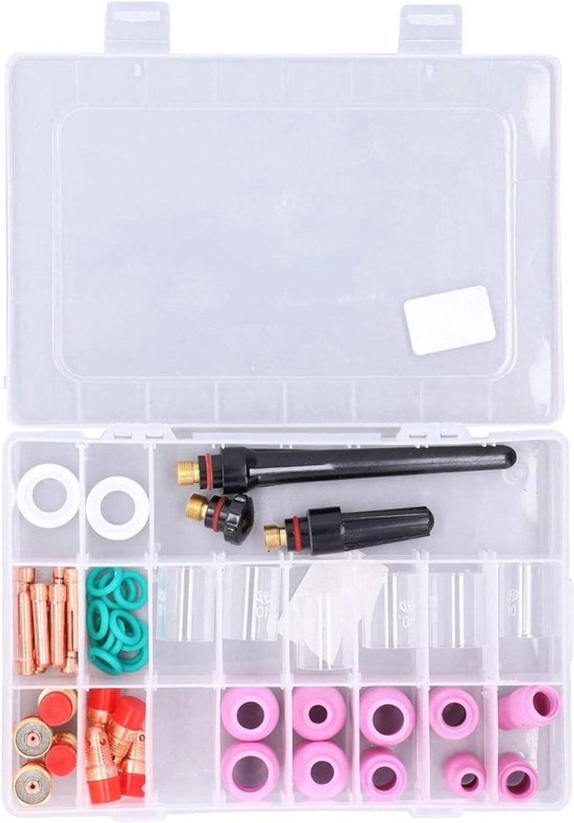 TIG Lasaccessoirekit 49 stuks voor WP-17 18 26 collet gereedschap set voor glasbeker mondstuk TIG lasapparatuur