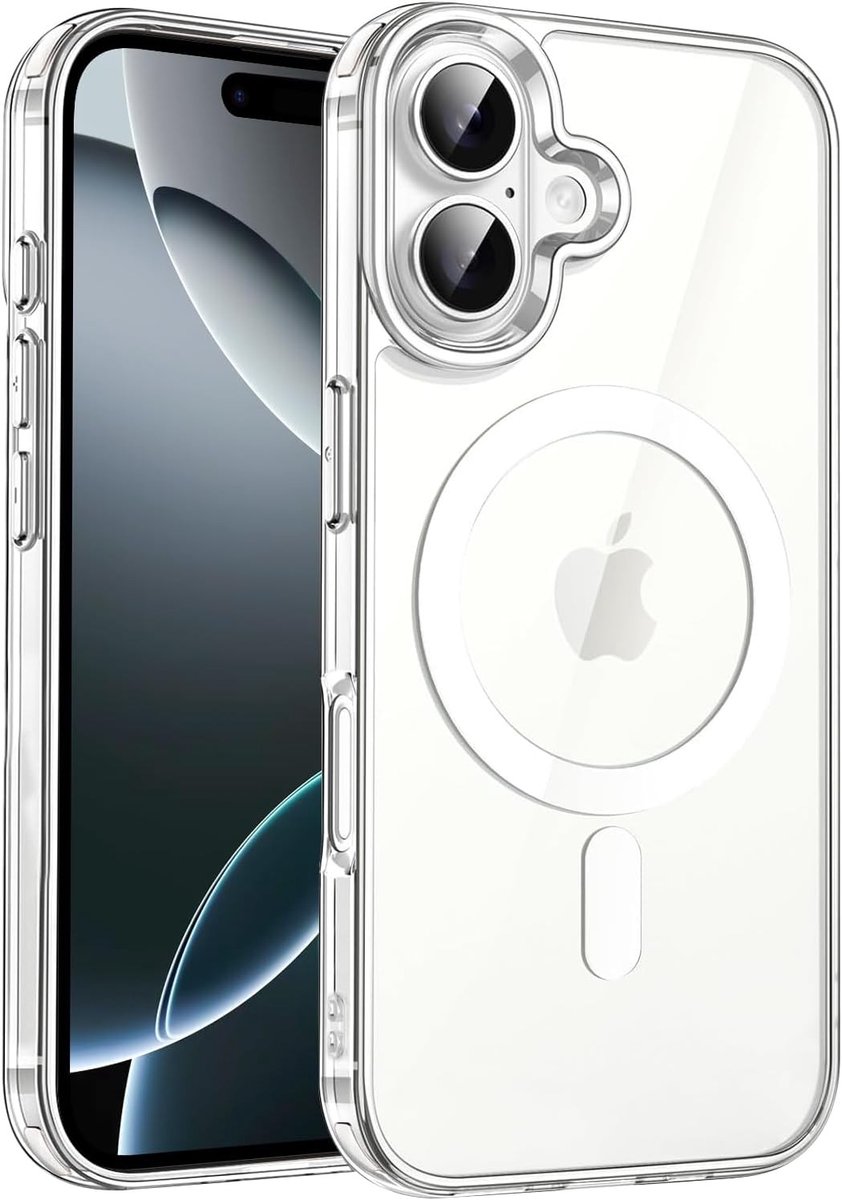 Dunne en Schokbestendige Beschermcase voor iPhone 16 Plus - Transparant, MagSafe Compatibel, Krasbestendig en Antislip