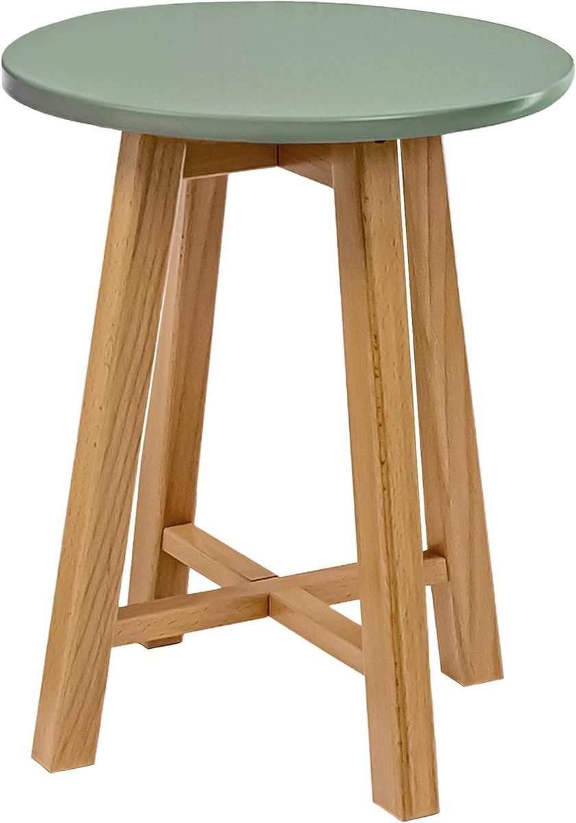 Ronde salontafel - Bijzettafel Koffietafel - Woonkamer inrichten - Modern design - ⌀35 cm - Olijfgroen