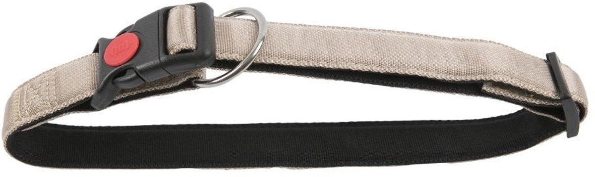 De-Tail Halsband Nylon met zachte voering en snelsluiting 15 mm x 25-35 cm Beige