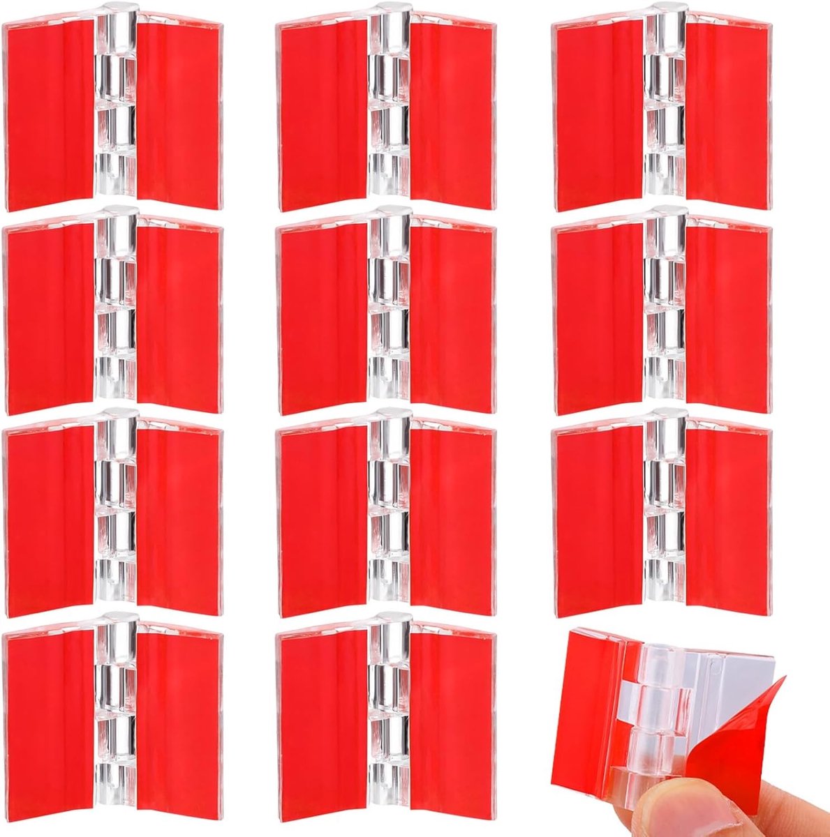 Doorzichtige kunststof scharnieren 35 x 20 mm - 12 stuks zelfklevend acryl scharnier voor ambachten, aquariumdeksel en meubels, ideaal voor displaystandaarden en knutselprojecten