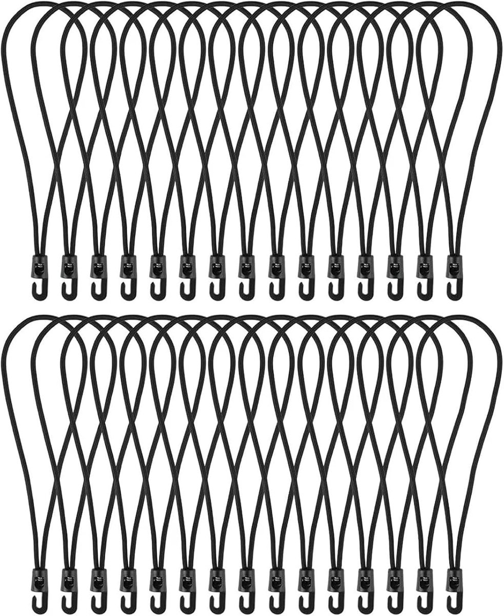Tension Rubber met Haakjes voor Zeilspanning, Zwart Rubber, Geschikt voor Zeilen, Tent en Banner, 10 cm Heavy Duty Stretch Rubber