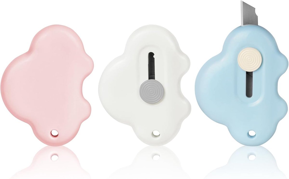 Mini Box Opener Set van 3, Retractable Universele Zakmes en Brievenopener, Draagbare Cutter voor Verpakking en Stationery Gebruik