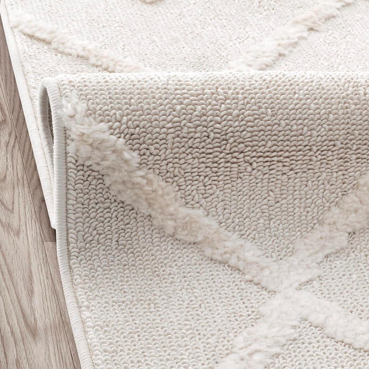 Hoogpolig Vloerkleed - Zacht Tapijt - Woonkamer Decoratie - Vlekbestendig Materiaal - 200 x 15 cm - Beige