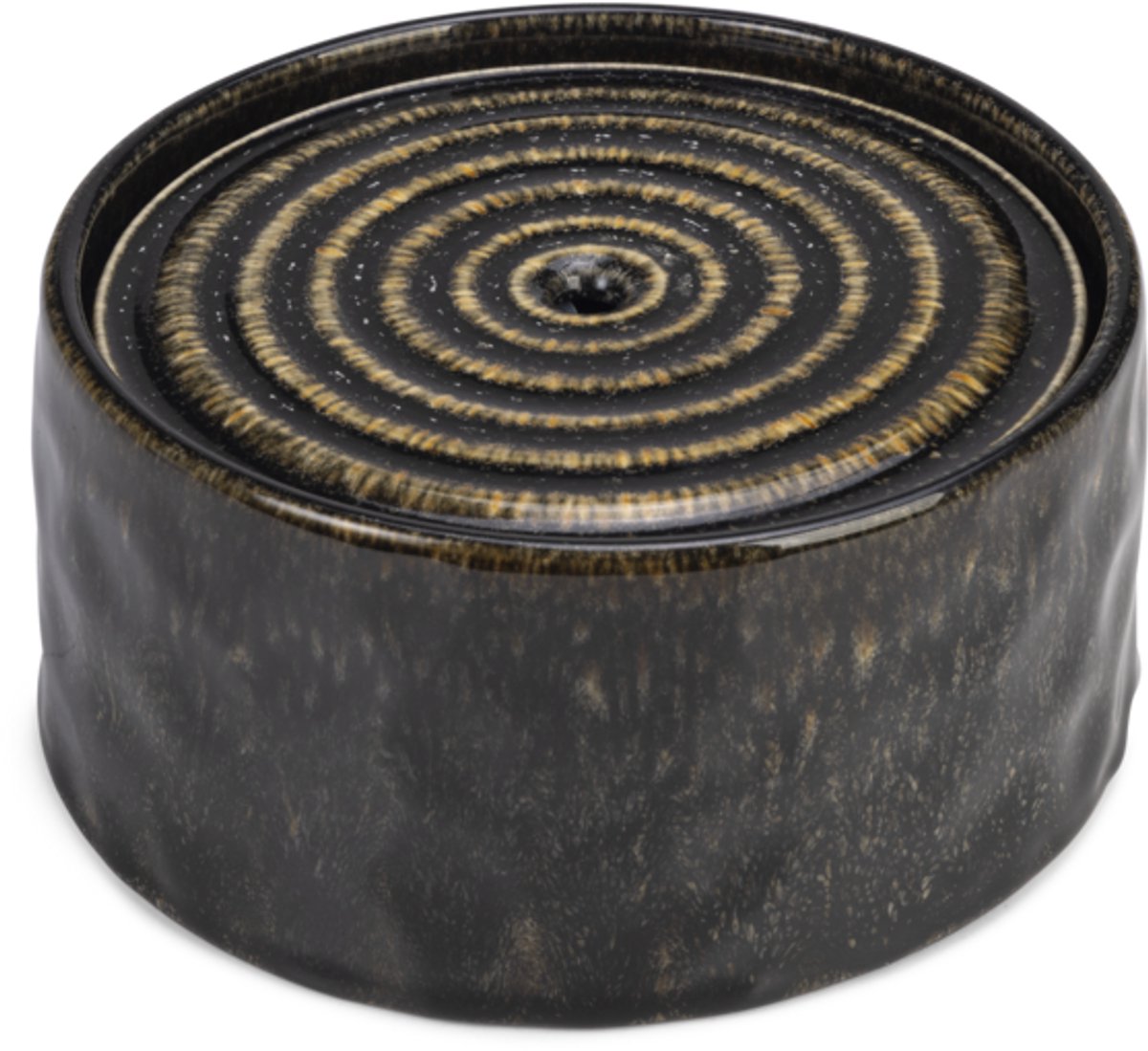 Designed by Lotte Drinkfontein kat Jace - Waterfontein kat - Met filter - Keramiek - Zwart - 20x20x10 cm - 1,05 L