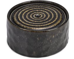 Designed by Lotte Drinkfontein kat Jace - Waterfontein kat - Met filter - Keramiek - Zwart - 20x20x10 cm - 1,05 L